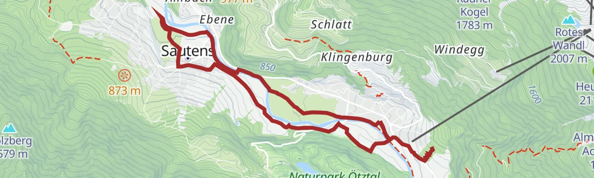 Route map: 626 Familienrunde Oetz - Sautens